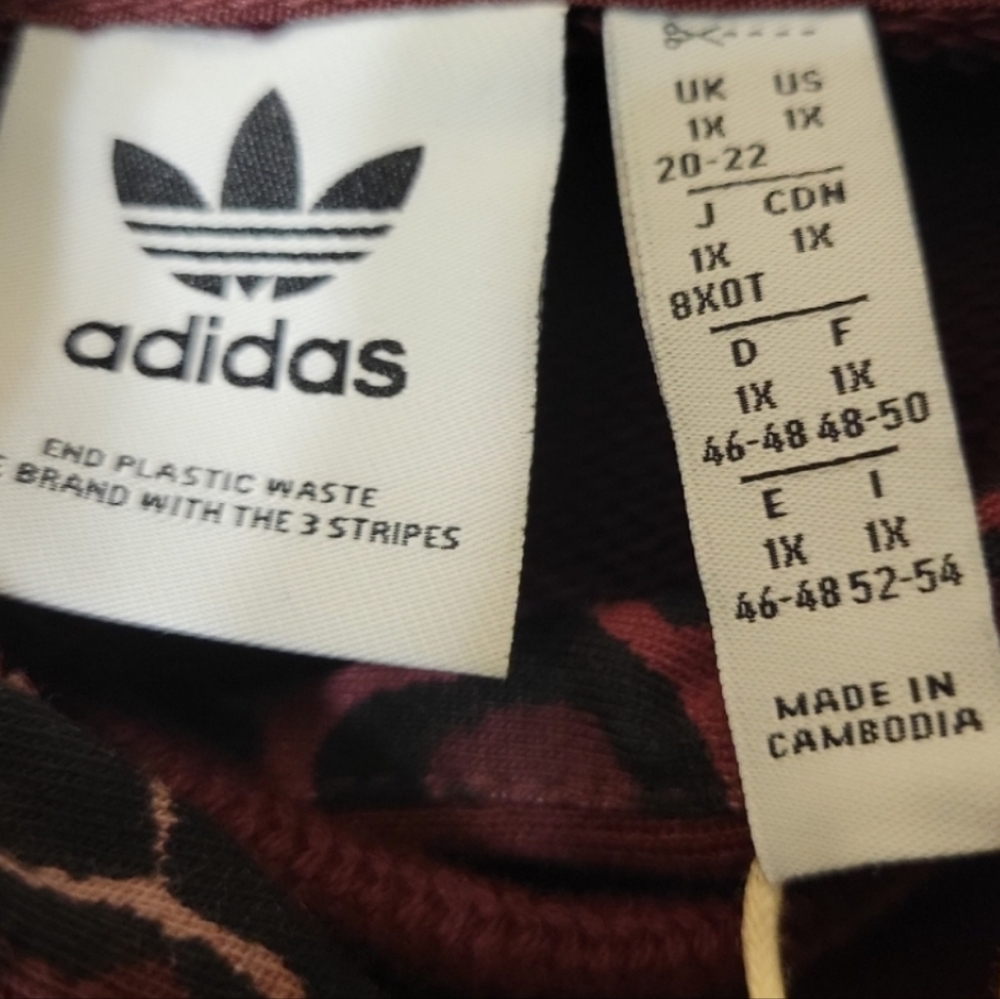 Adidas Original Hoodie Logo Three Stripes Pullover Multi Color SweatshirtSize 1X - Picture 10 of 16